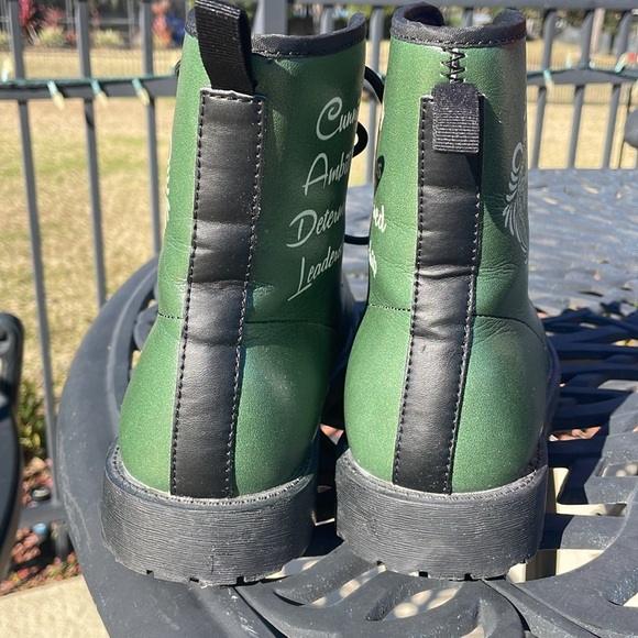 Green Slytherin Combat Boots - Picture 7 of 7
